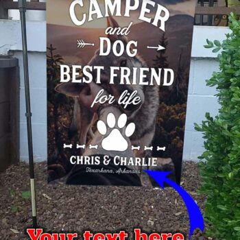 Camper and Dog Custom Flag All Over Printed (6228)