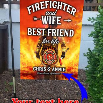 Firefighter and Wife Custom  Flag All Over Printed (6228)