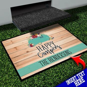 Happy Camper, Personalized Camping Doormat All Over Printed