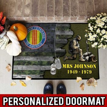 Personalized Vietnam Veteran, DM16, Front Door Mat, Front Door Rug, Doormat All Over Printed (6228)