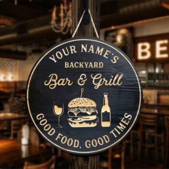 Bar &amp; Grill Sign, Bar Signs, Personalized Bar Sign, Wood Signs, Custom Signs, Wedding Gift, Father's Day Gift, Gifts for Men