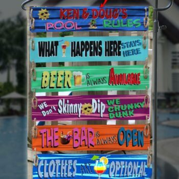 Welcome Pool Flag,Pool Bar Flag, Garden Flags, Funny Pool Flags, Pool Rules, Be Grateful, Stay Hydrated, Soak Up The Sun, Canvas,Custom Flag For Pool- All Over Printed