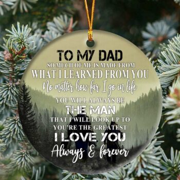 To My Dad Ornament, Deer Hunter ,Christmas Ornament, Social Distancing Ornament, Daughter Christmas Gift From Dad Ornament, 2020 Christmas Gift