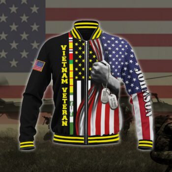 Vietnam Veteran We Were The Best America Had American Flag Custom Baseball Jacket All Over Printed