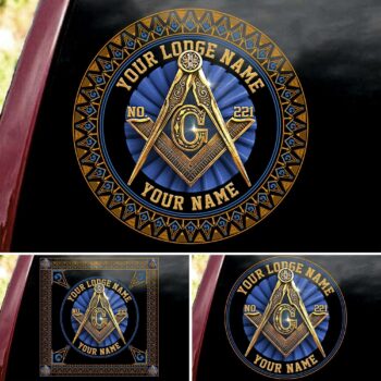 Freemason Sticker, Custom Sticker, Custom Lodge Name, Lodge Number, Your Name All Over Printed
