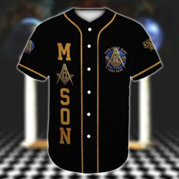 Freemason Baseball Shirt , Custom Baseball Shirt , Custom Lodge Name, Lodge Number, Your Name All Over Printed