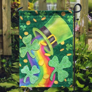 Luck Is A Matter Of Preparation Meeting Opportunity, St. Patrick’s Day Clovers Garden Flag,House Flag