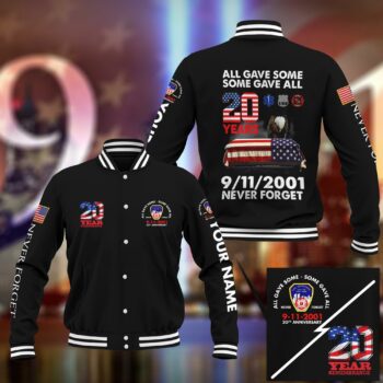 9/11 Memorial All Gave Some - Some Gave All 9-11-2001 20th Anniversary NYCFD Custom Baseball Jacket