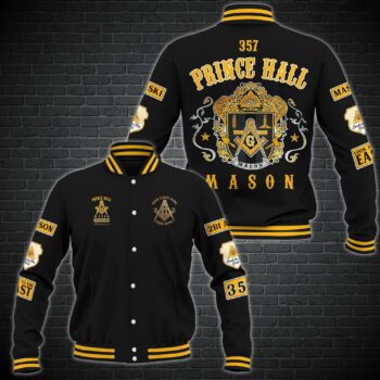 Freemasonry 357 Prince Hall Mason Baseball Shirt , Baseball Jacket Custom Lodge
