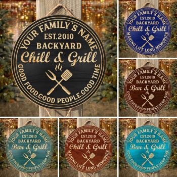 Backyard Bar Sign Backyard Bar & Grill - Personalized Huge Canvasa And Choose Your Color , Grill sign, Father's Gift Canvas , Backyard Sign, Patio Sign, Christmas Gifts