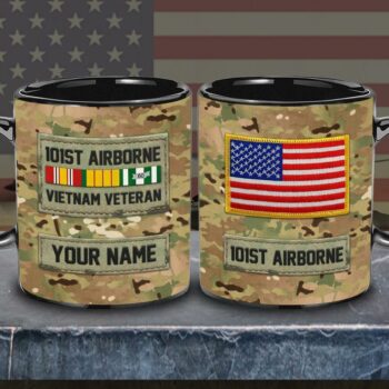 101st Airborne Division Vietnam Veteran Mug, Military Veteran Ranks Custom Your Mug