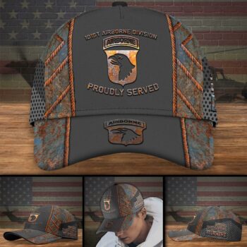 101st Airborne Division Military Veteran Ranks Cap, Custom Cap