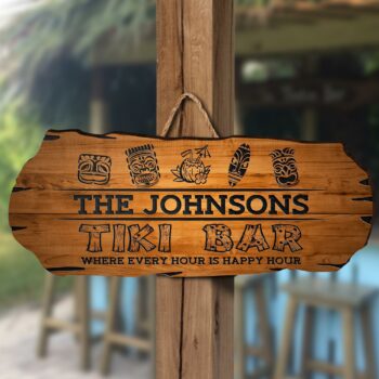 Tiki Bar Sign, Personalized Tiki Bar Sign, Carved Wood Sign, Custom Tiki Bar Sign, Tiki Custom Wood Sign