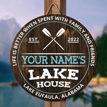 Lake House Sign, Personalized Lake House Sign, Shape Wooden Sign, Custom Boat Lake House Sign