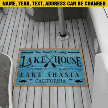 Lake House Doormat Custom Name, Year , Text And Address , Lake House Doormat, Lake Decorations, Home Decorations