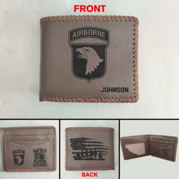 101st Airborne Division Military Men Wallet Custom Your Name, Being A Veteran Is An Honor, Military Wallet, Military Gifts