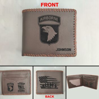 101st Airborne Division Men Wallet Custom Your Name, Being A Veteran Is An Honor, Military Wallet, Military Gifts