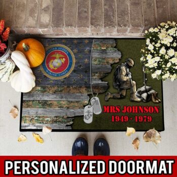 Personalized U.S. Marines, DM16, Front Door Mat, Front Door Rug, Doormat All Over Printed (6228)