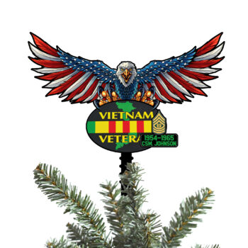 VIETNAM VETERAN Tree Topper Custom Year, Name And Rank, US Military Gifts, Christmas Tree Decorations