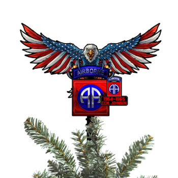 82nd Airborne Tree Topper Custom Year And Name, US Military Gifts, Christmas Tree Decorations