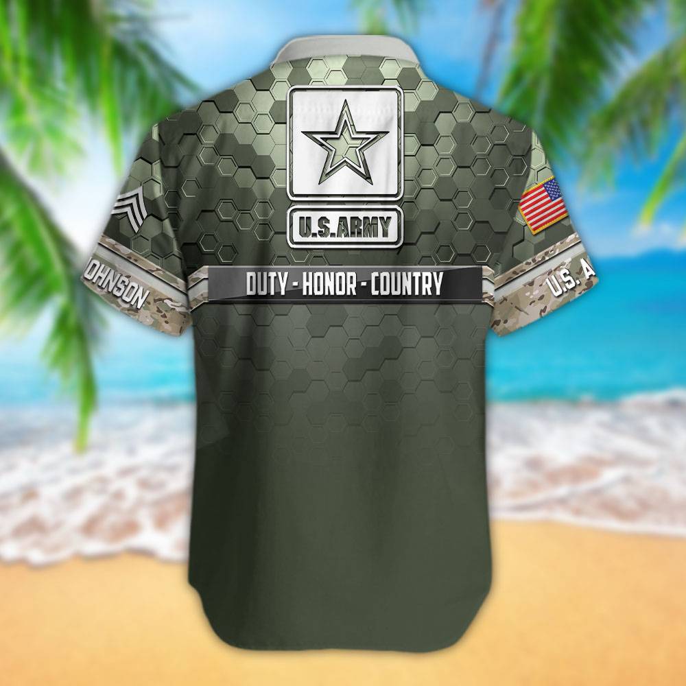 U.S. Army Camouflage Hawaii Shirt Personalized Your Name And Rank, US ...