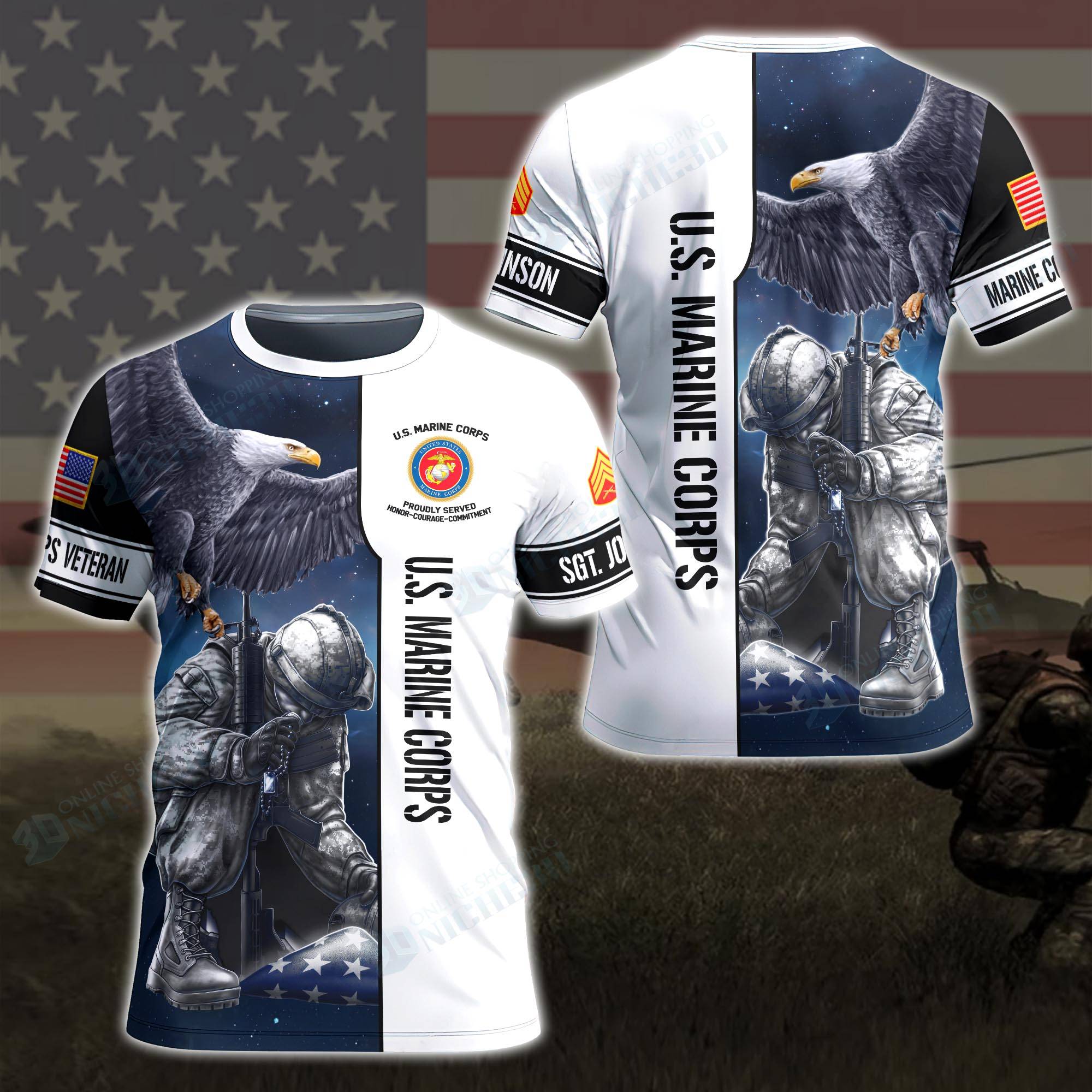 U.S. Marine Corps Eagle And Veterans Hawaii Shirts, Polo Shirt, T-shirt ...